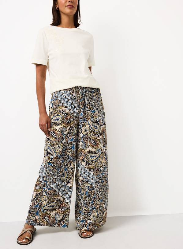 Paisley Print Wide Leg Trousers 18
